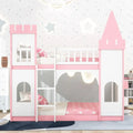 Pink Castle-Style Twin Low Loft Bed