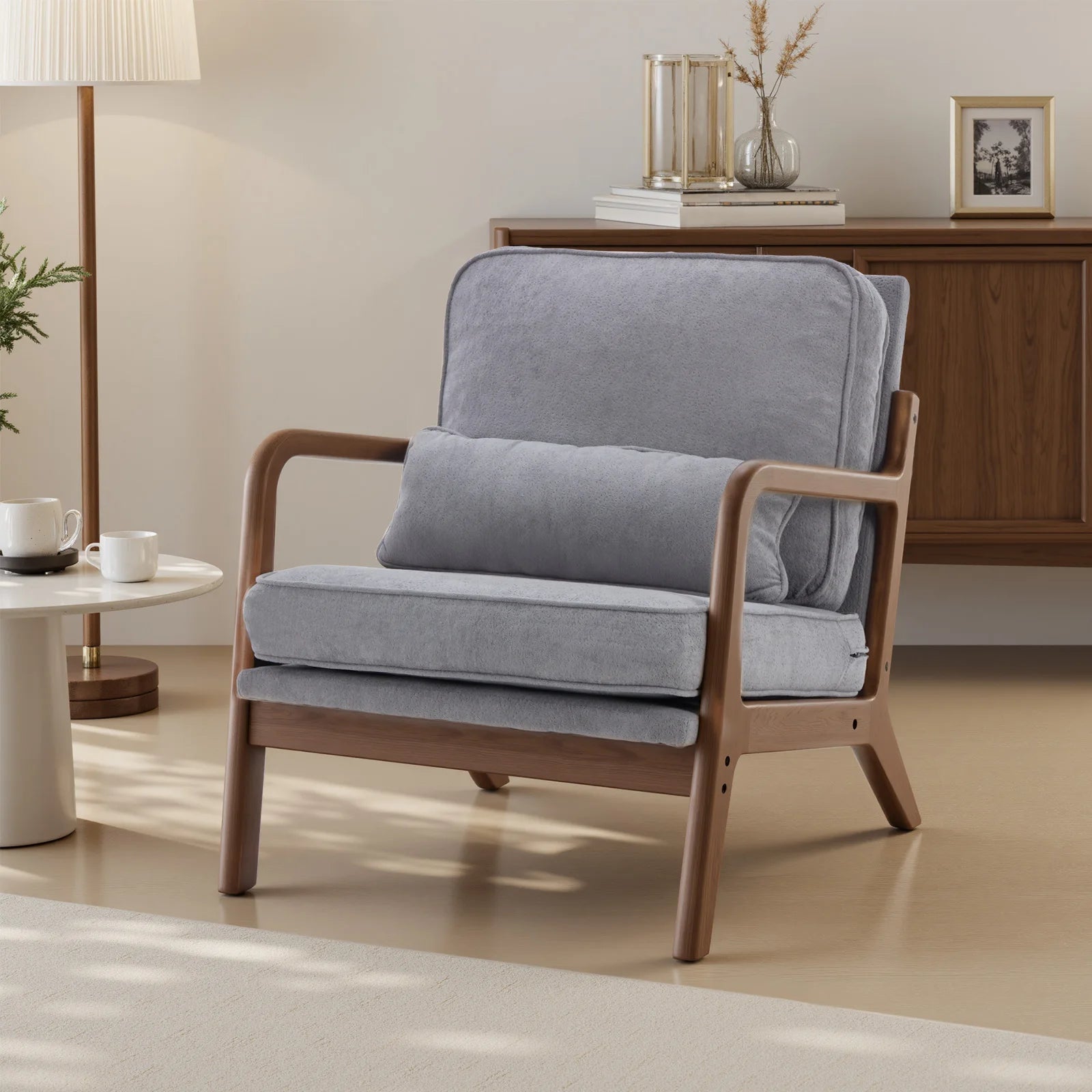 Modern Chair Solid Wooden Frame