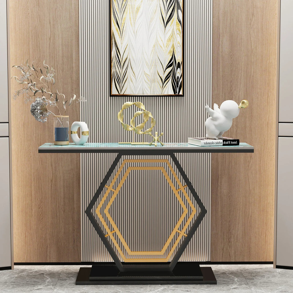 Metal Console Table, Narrow Hallway Tables for Entryway