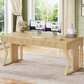 55-inch Natural Oak Executive Home Office Desk