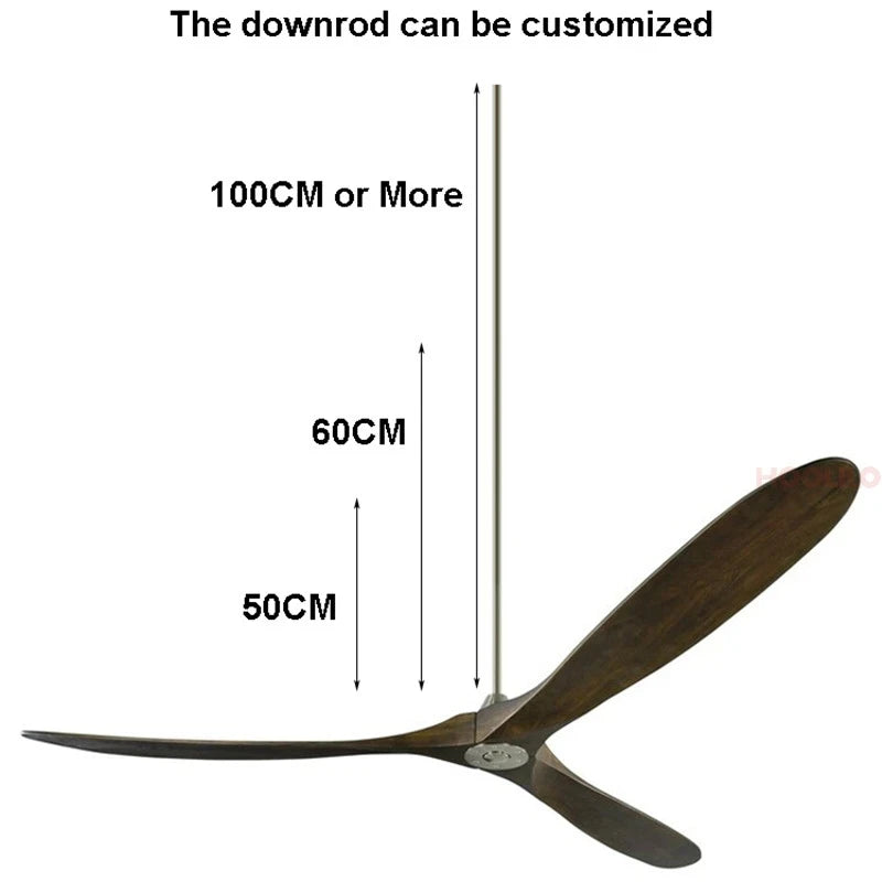 3 Wooden Blade  Decorative Ceiling Fan Light Remote Control