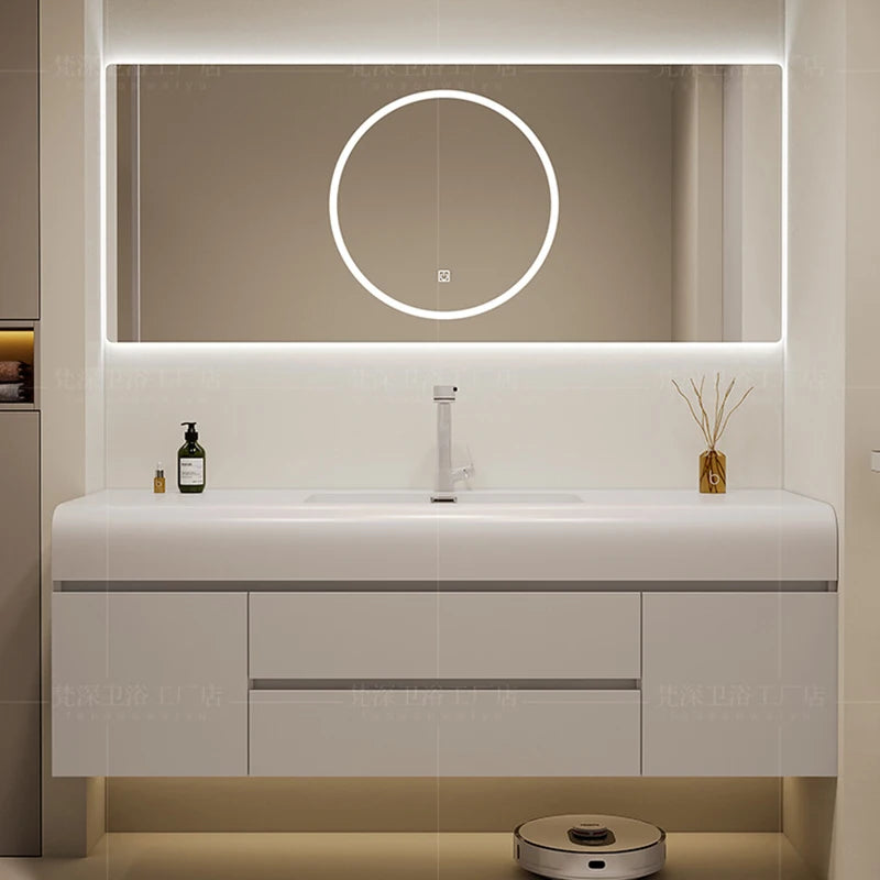 Luxury Cabinet White Rock Integrated Washbasin
