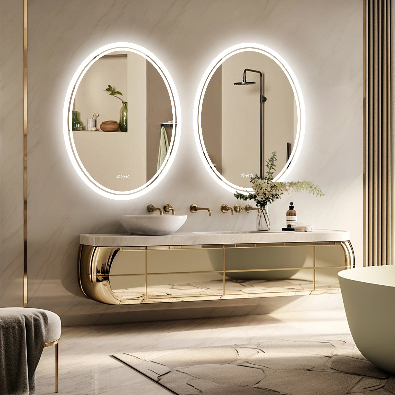 LED Bathroom Backlit Round Vanity Mirror