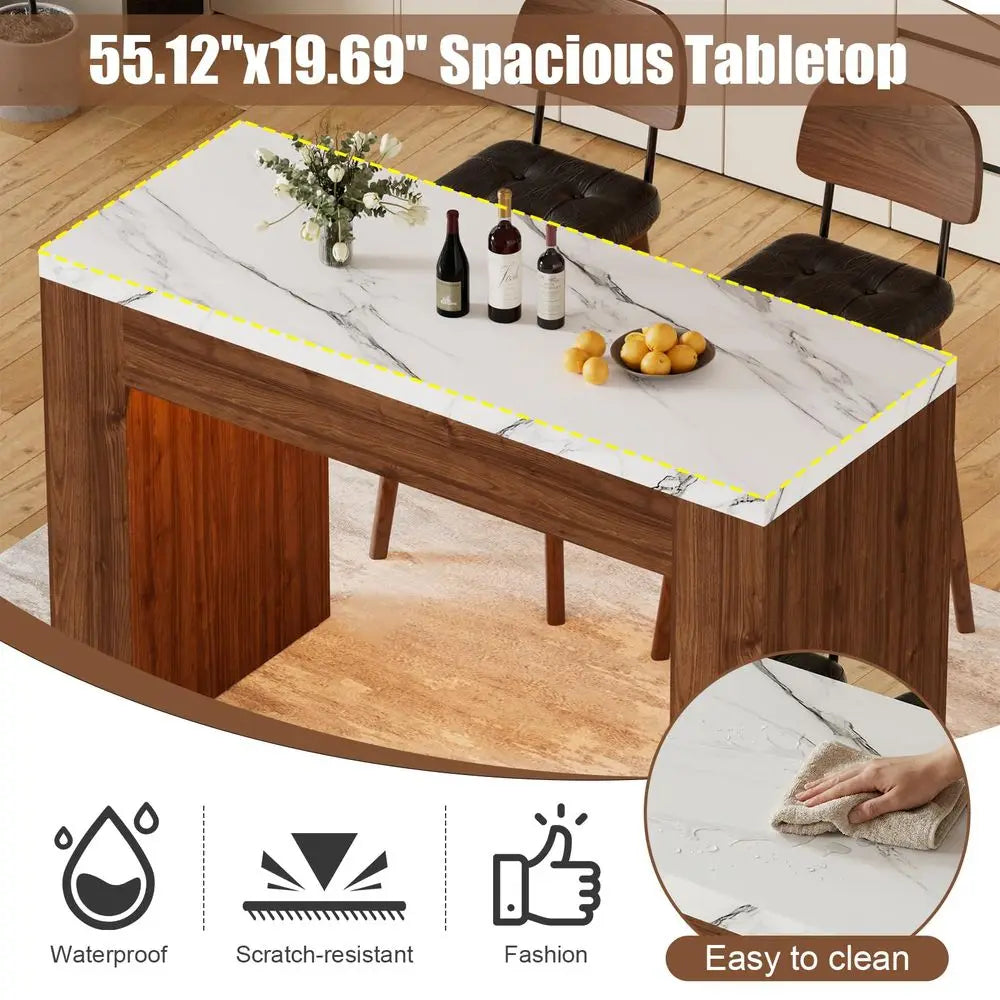 Bar Table with 2Tier Hidden Storage, Counter Height