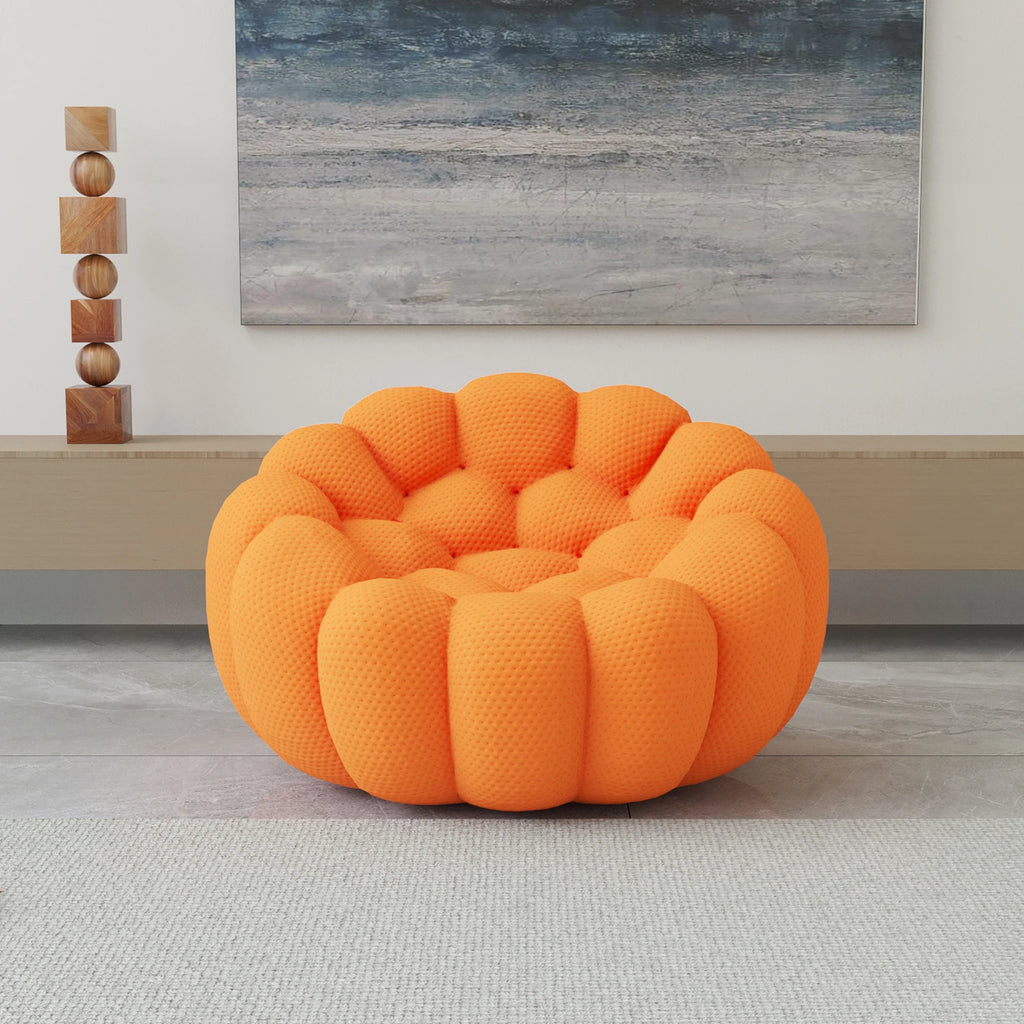 Oversized Boneless Bubble Couch, Football-Shaped Design