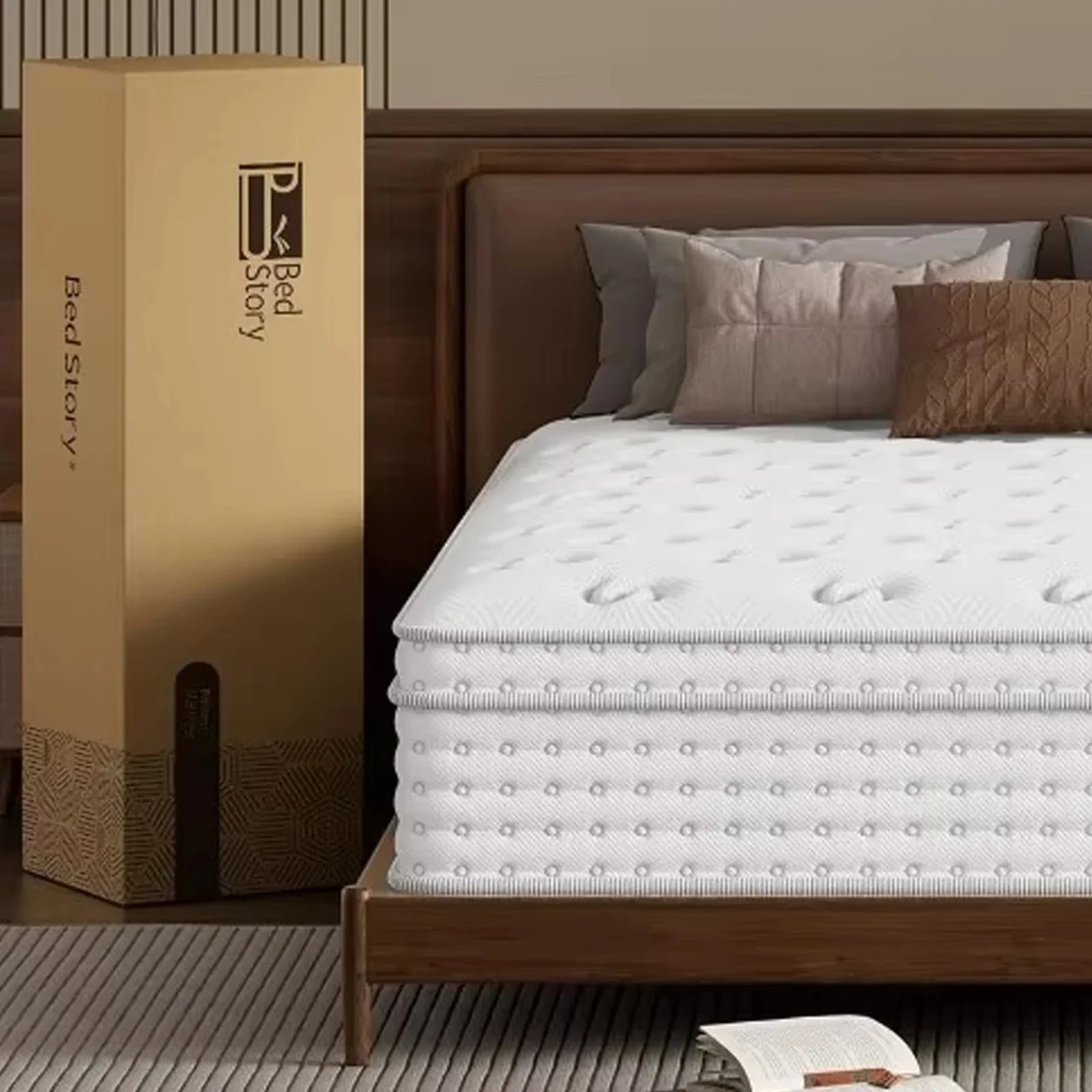 Luxury Pocket Spring Mattress 14 Inch Medium Firm Queen Hybrid Mattress