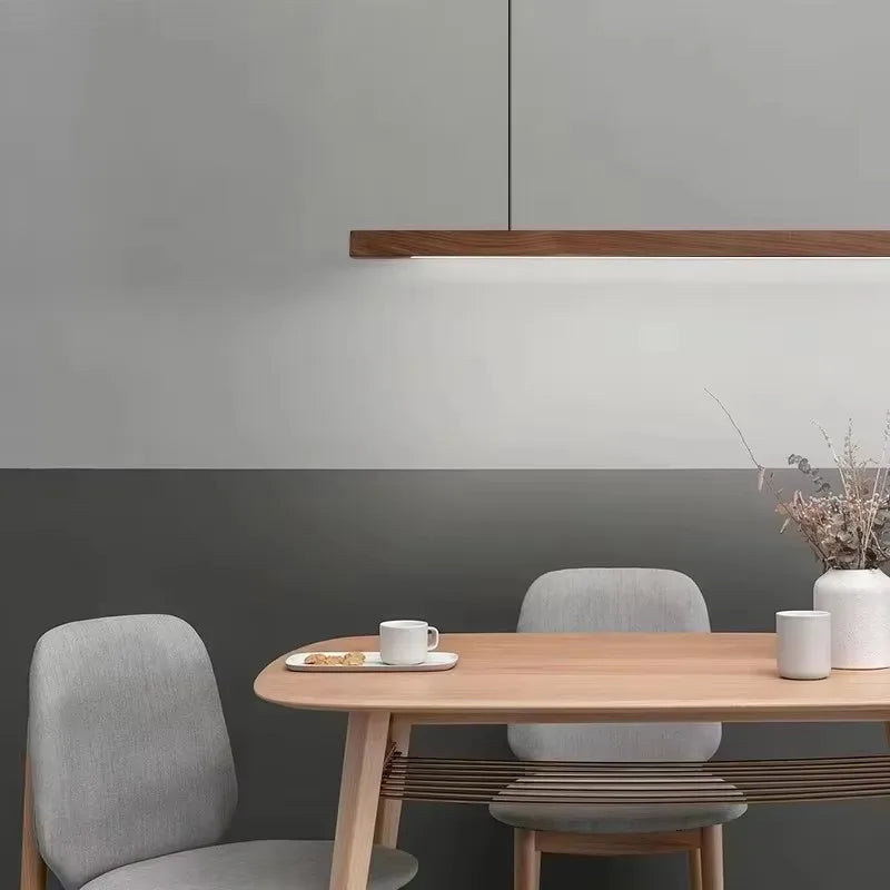 Modern LED Chandelier Walnut