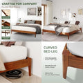 Japanese-Inspired 14 Queen Bed with Wooden Slats, No Box Spring Required, Modern Design, Easy Assembly