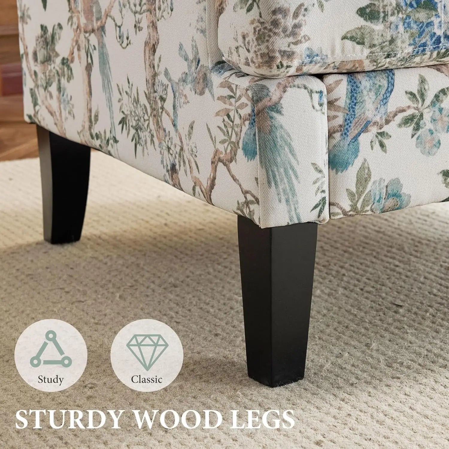 Accent Chair with Floral Upholstery