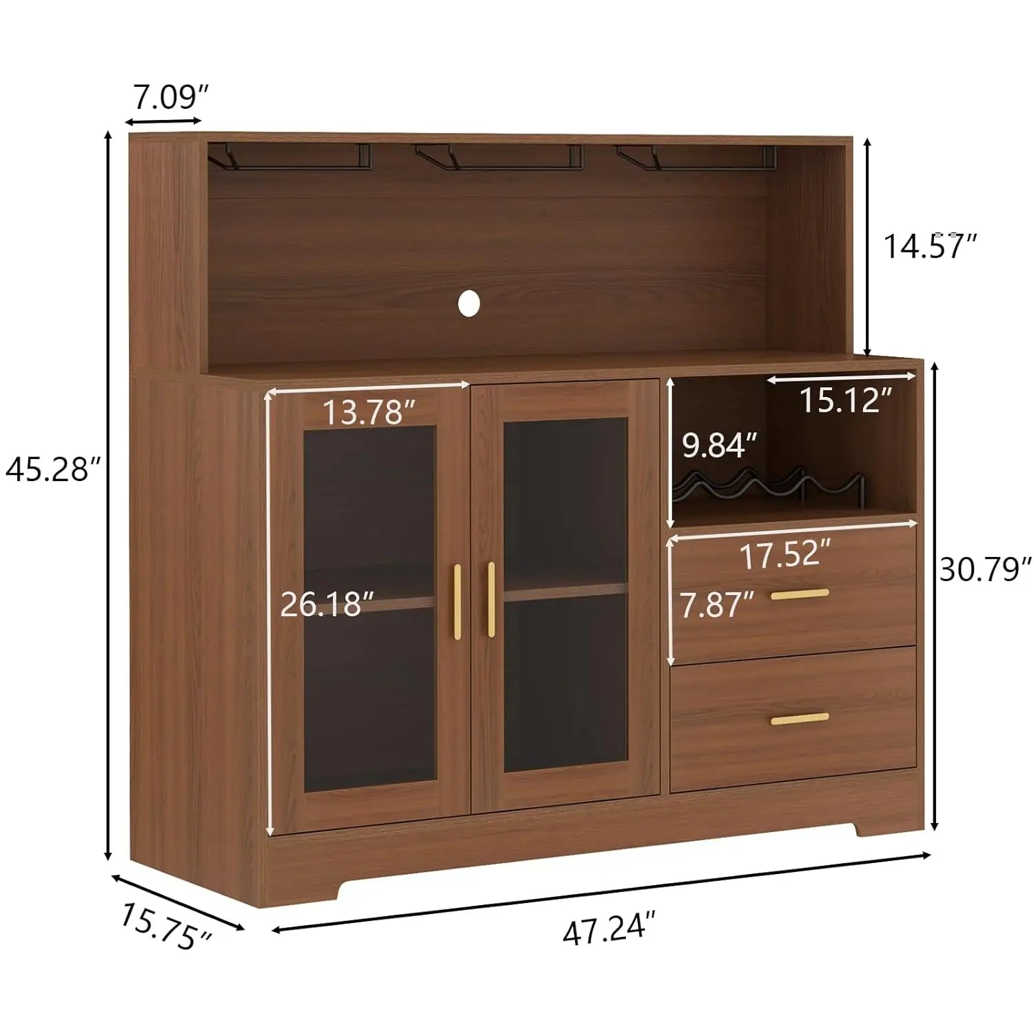 Wine Bar Cabinet with LED Light