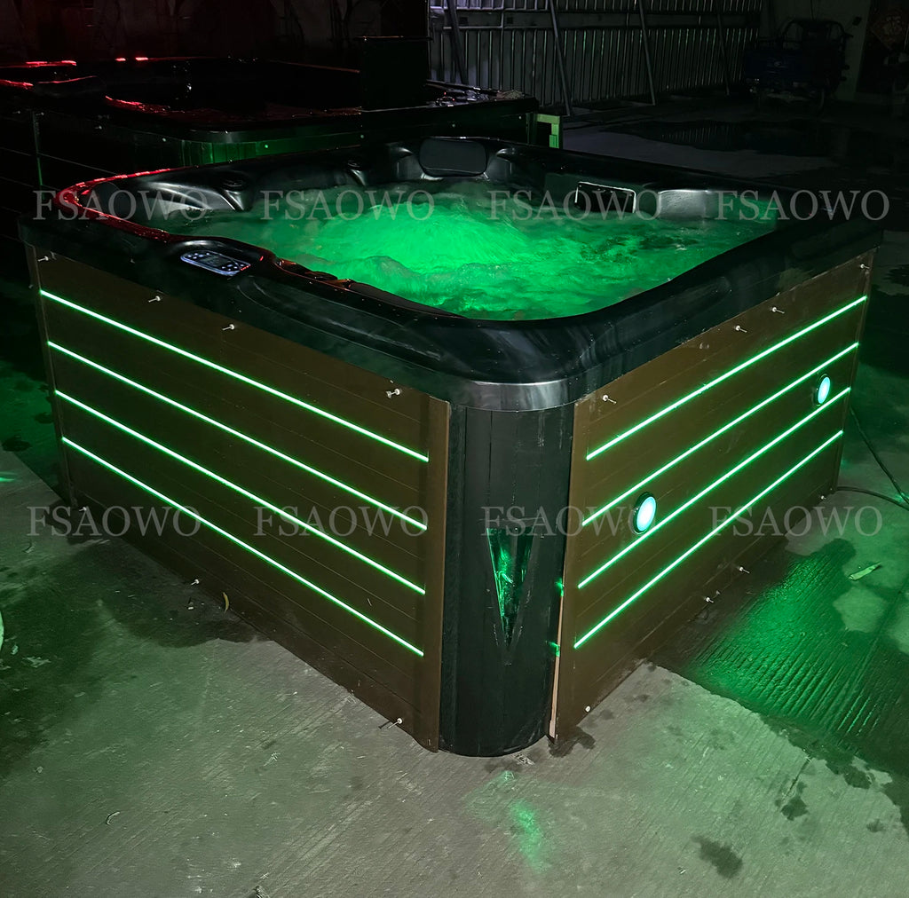 Outdoor Japanese Private Luxury Jacuzzi Deep Hot Tub Exterior Decorative Lighting