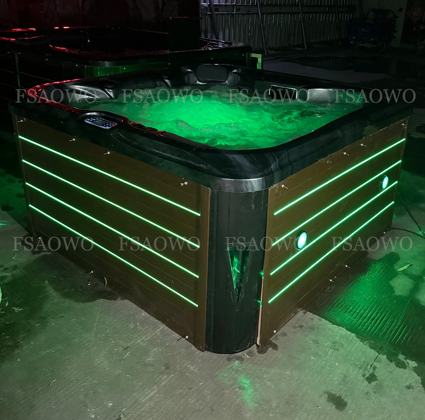 Outdoor Japanese Private Luxury Jacuzzi Deep Hot Tub Exterior Decorative Lighting