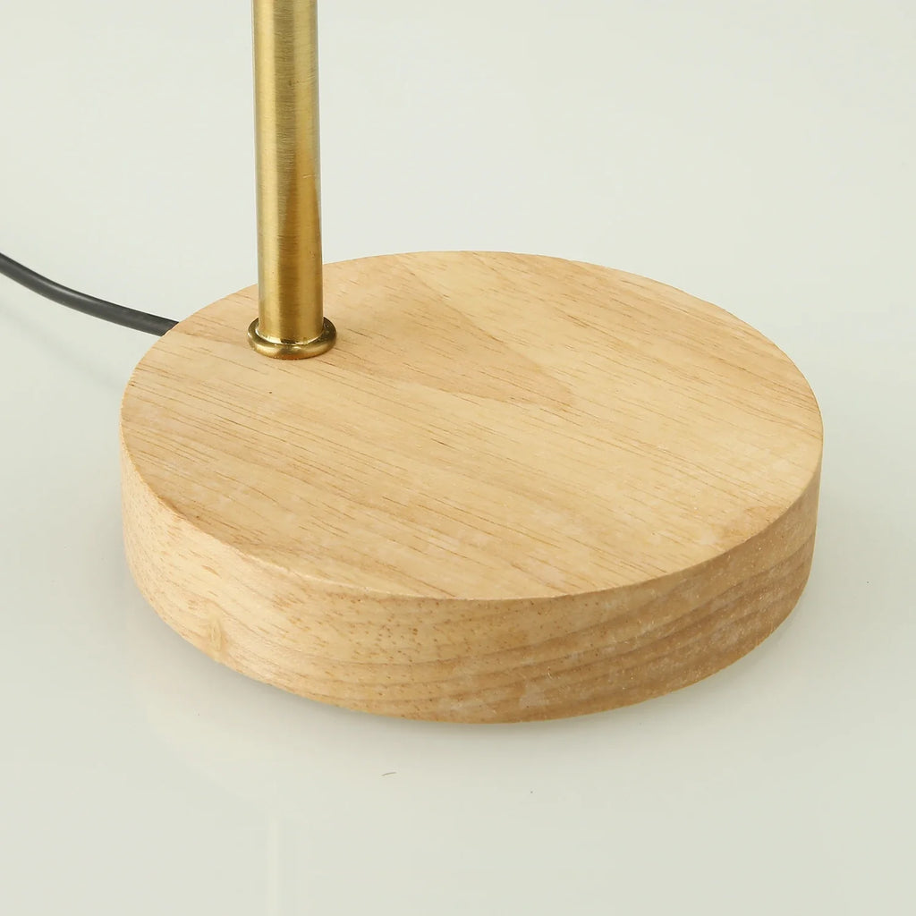 Wooden LED Table Lamp USB Powered Desk Lamp with 180° Adjustable Angle Night Light Minimalist Bedside Lamp for Bedroom Home