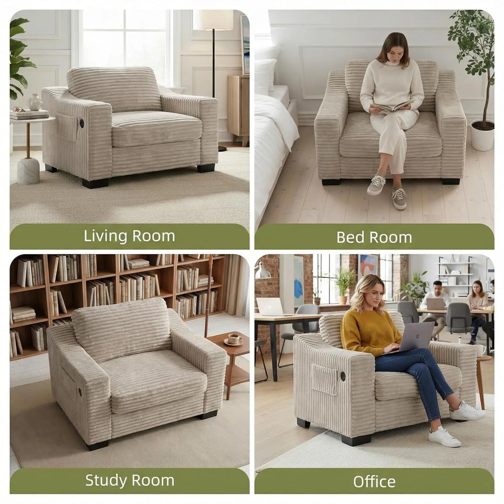 Oversized Accent Chair USB Charger