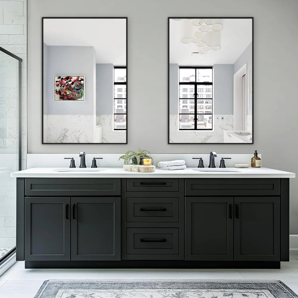 2 Pack Metal Framed Bathroom Vanity Mirror