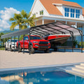 10x15~20x40FT Multi-Size Metal Carport w/ Enhanced Base