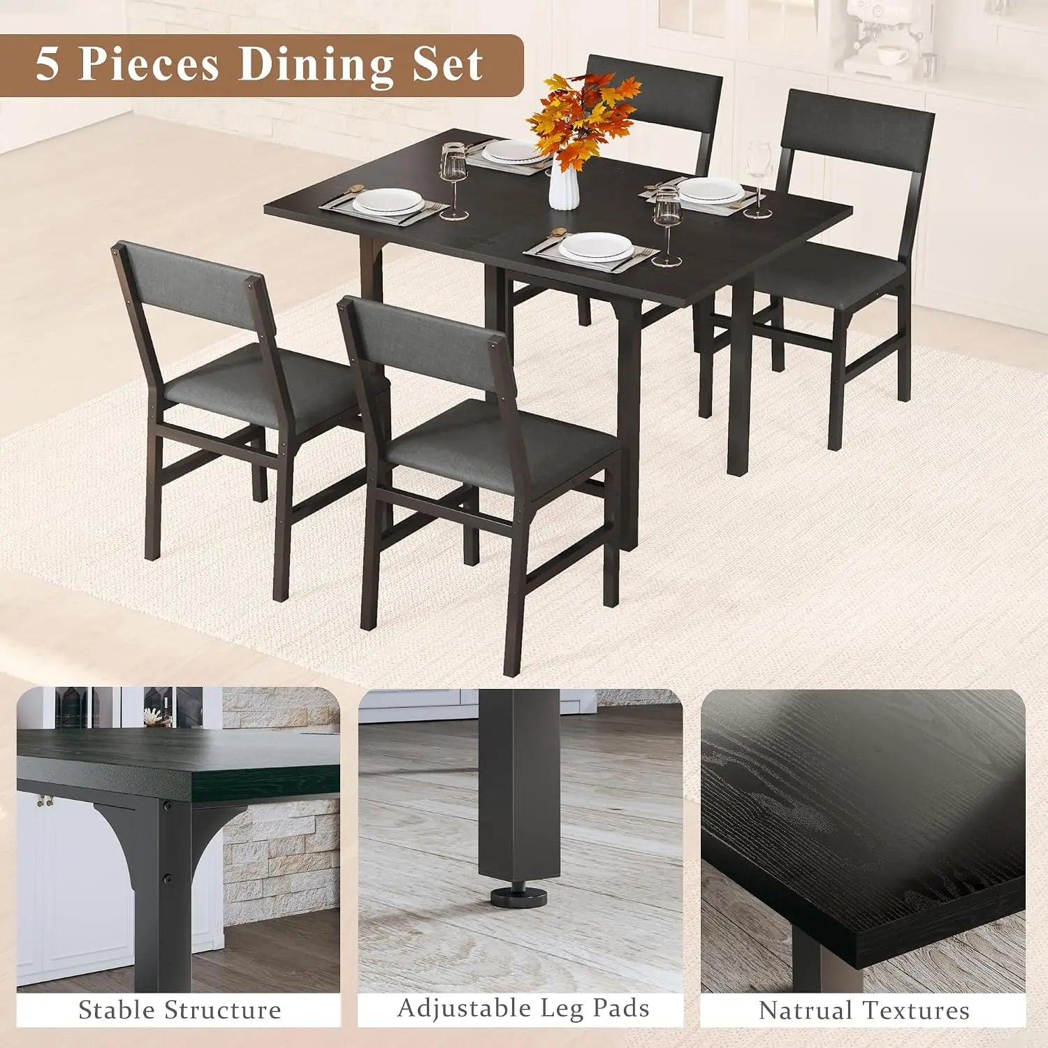 Dining Table Set for 4,