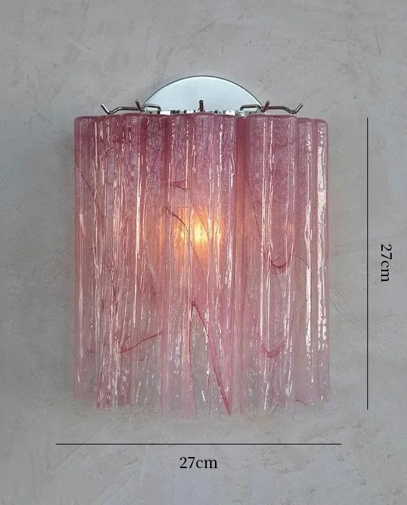Art Deco Stained Glass Tube Chandeliers