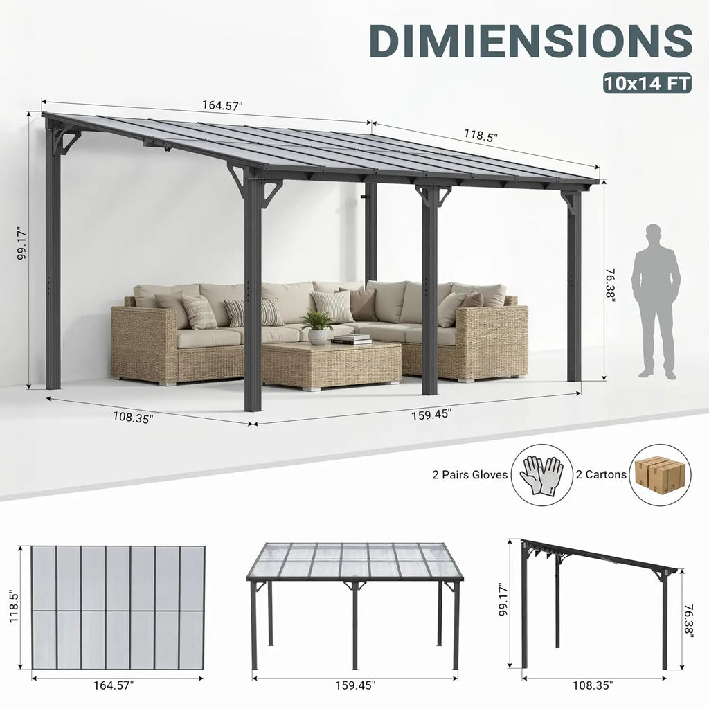 Lean to Gazebo, Pergolas and Gazebos  Awnings for Patio