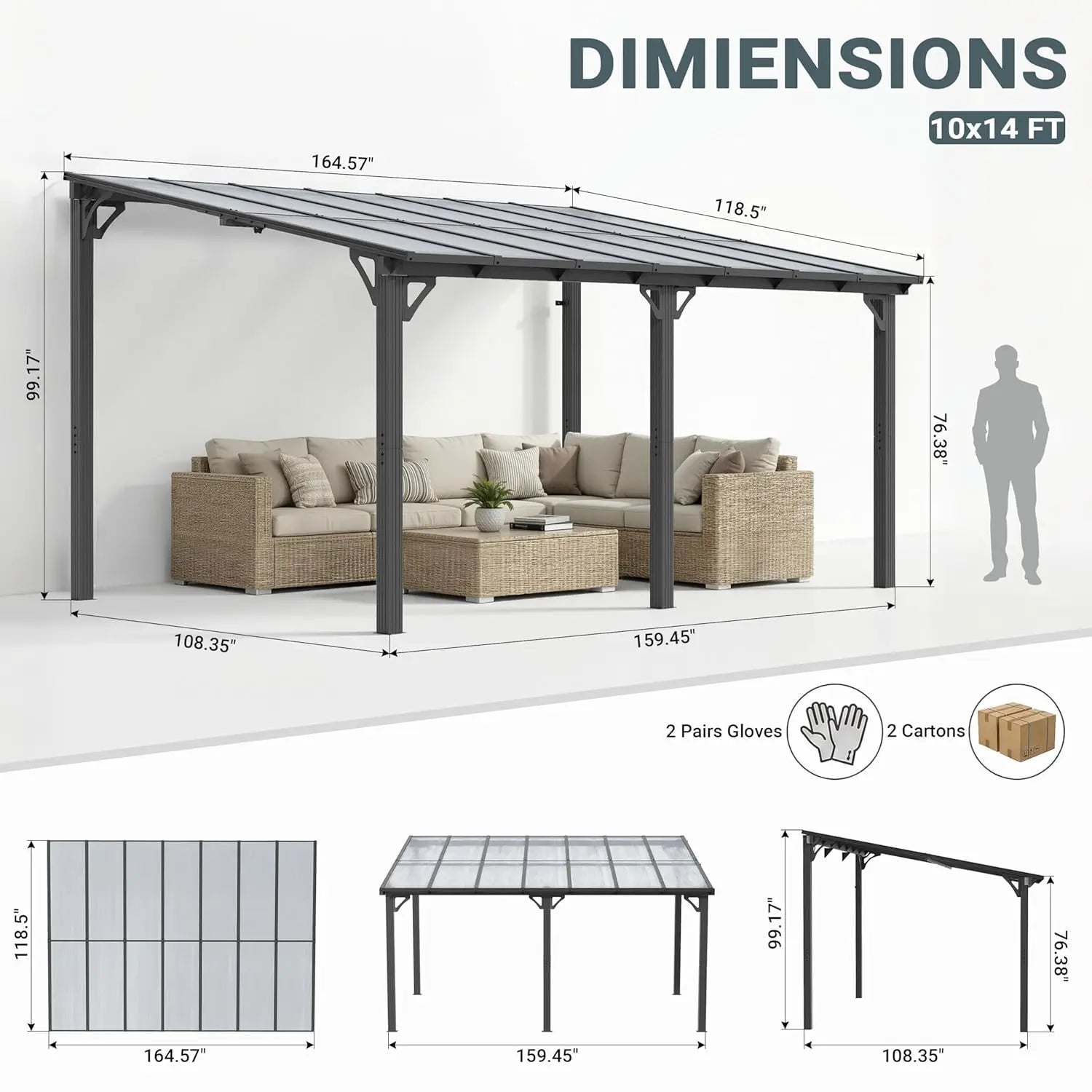Lean to Gazebo, Pergolas and Gazebos  Awnings for Patio