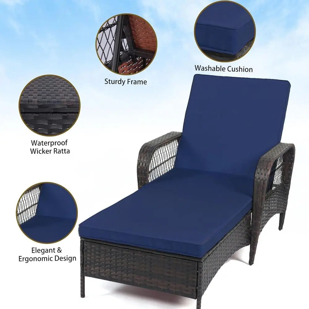Outdoor Wicker Chaise Lounge Sets