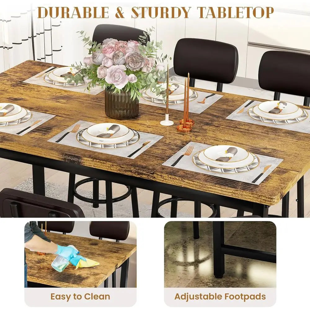 7-Piece Counter Height Bar Table Set