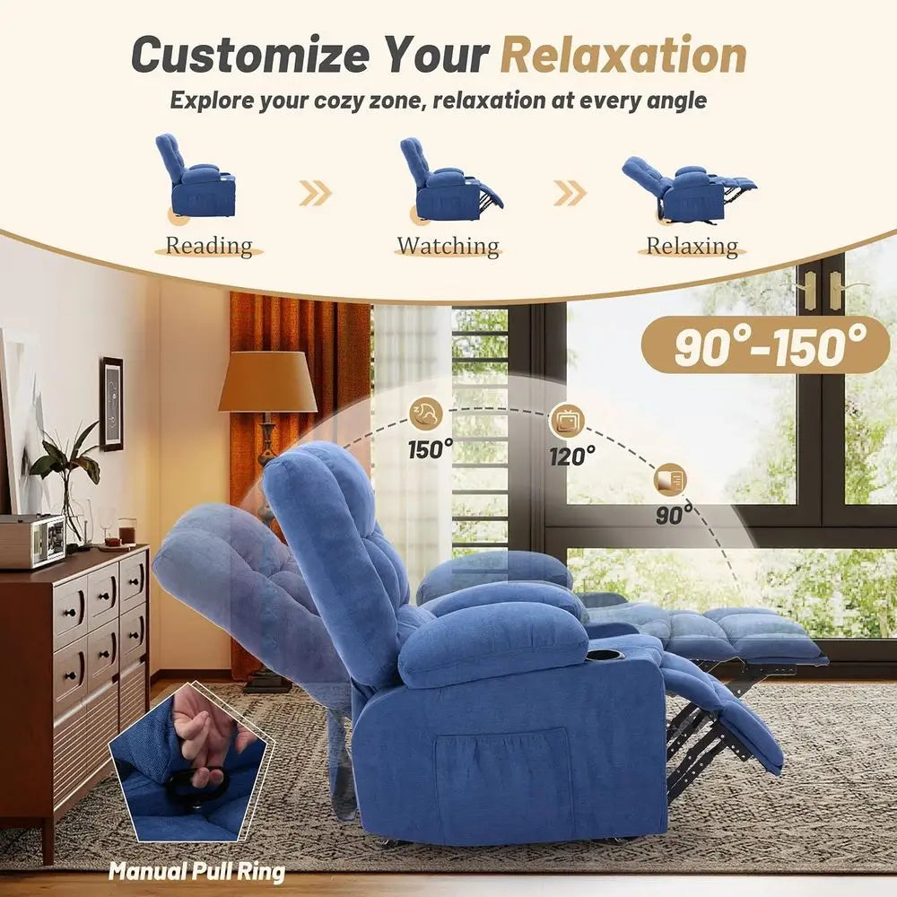 Blue Ergonomic Recliner Chair