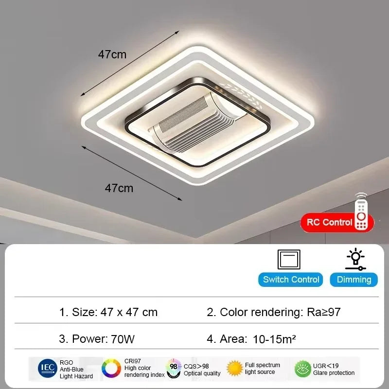 Bladeless Ceiling Fan With LED Remote