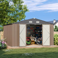 10x10ft Metal Outdoor Storage Shed Lockable