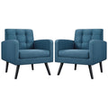 Mid-Century Leather Accent Chairs Set of 2