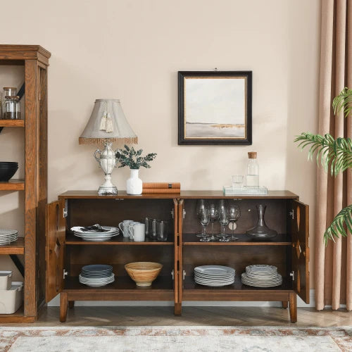 60.5" Walnut Storage Buffet