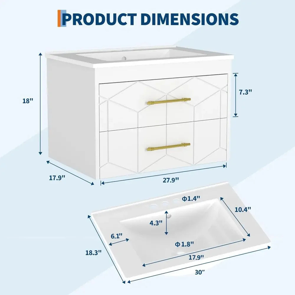 Floating Bathroom Vanity with Sink