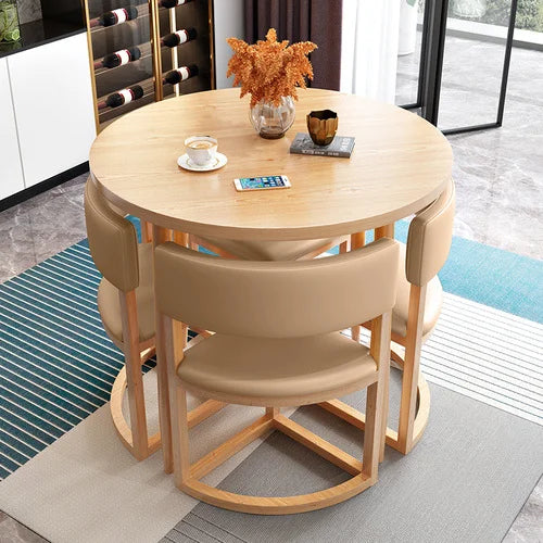 Round Kitchen Dining Table Set with four Chairs
