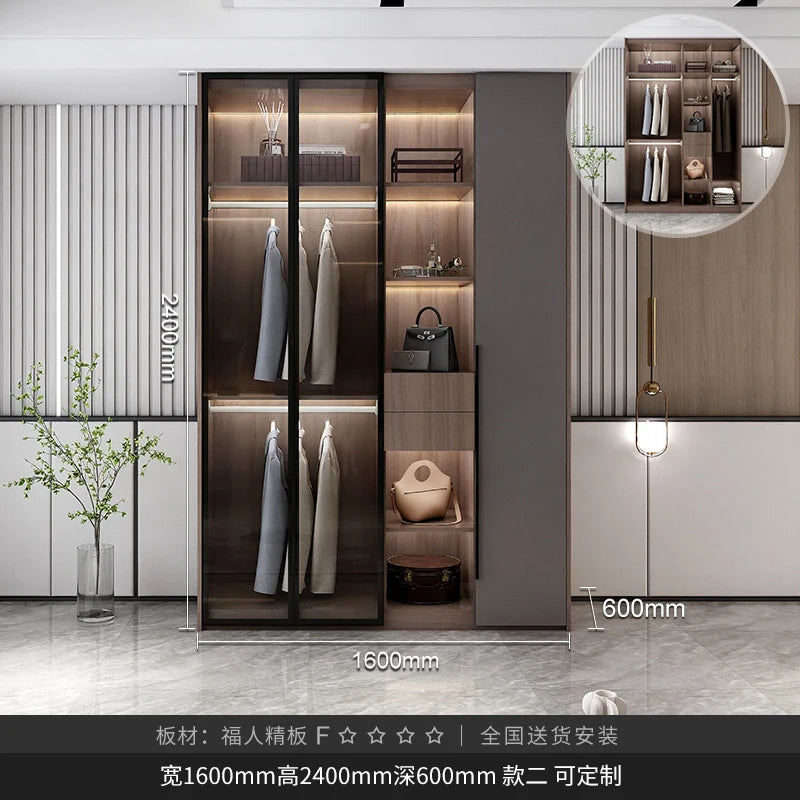 Double wardrobe glass Armoire
