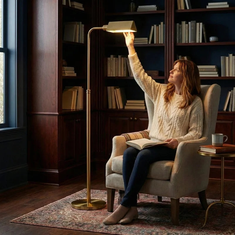 Minimalist Floor Lamp, Slim Standing Light with Neutral Shade,