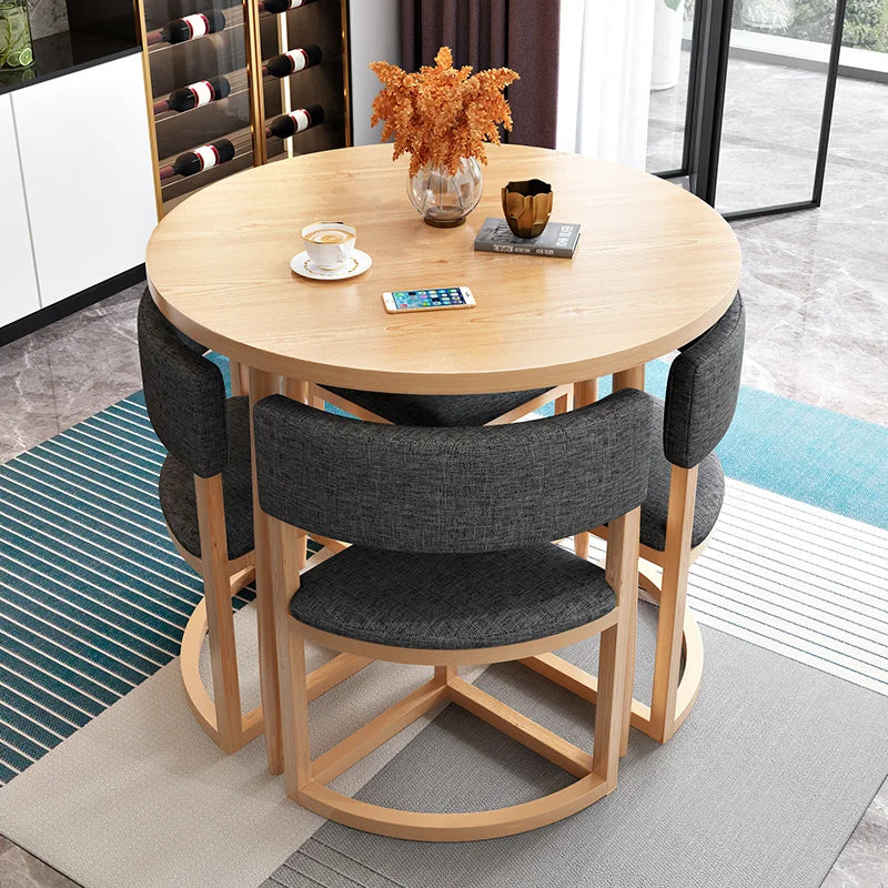 Round Kitchen Dining Table Set with four Chairs