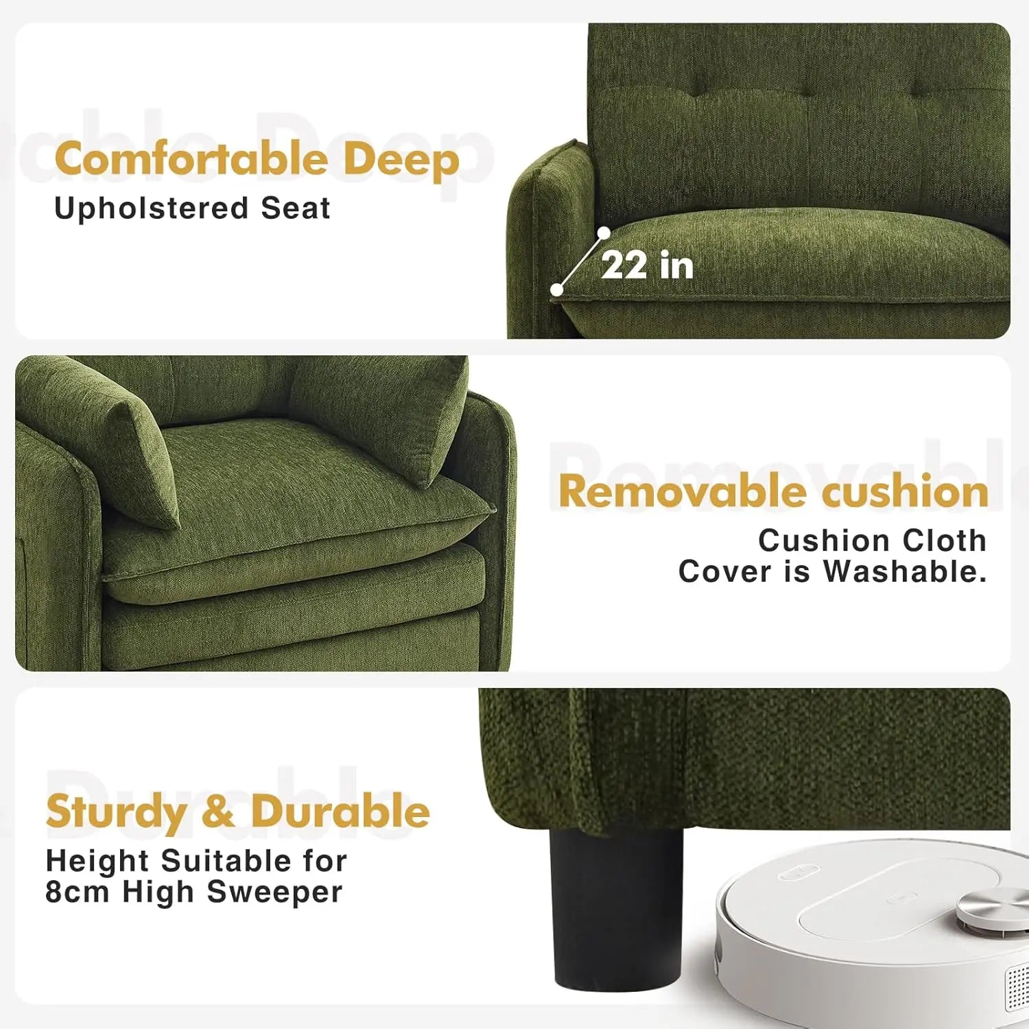 Oversized Accent Chair with Ottoman,