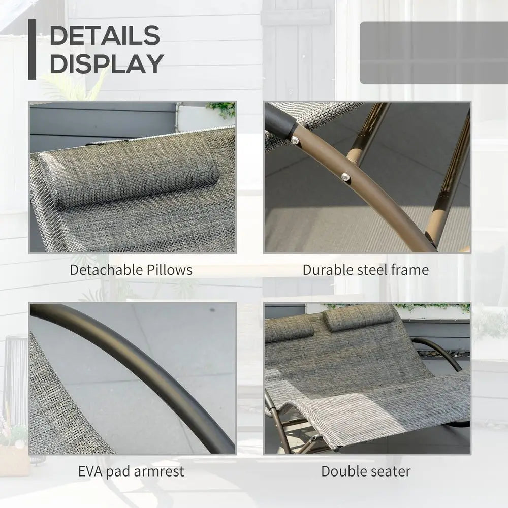 Outdoor Double Chaise Rocking Chair