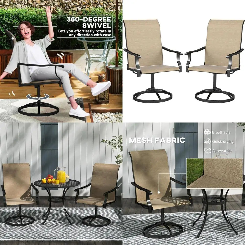 Outdoor Patio Swivel Chairs Set