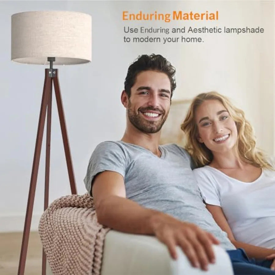 Wood Tripod Floor Lamp