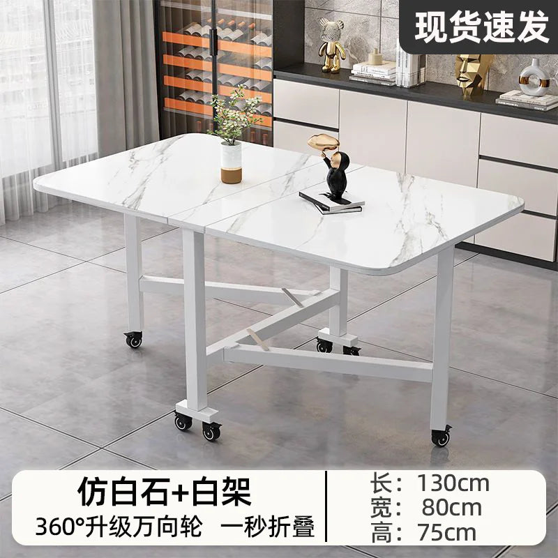 Folding dining table for small household