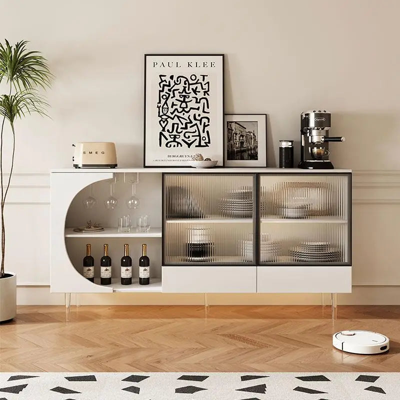 Cream Buffet Wood Island Storage
