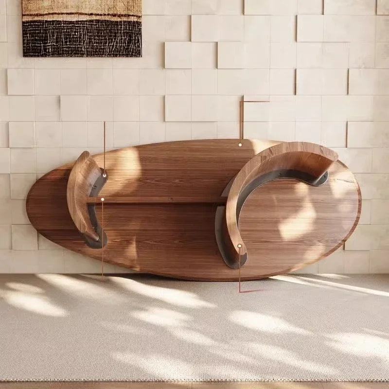 Round Oval Wood Dining Table