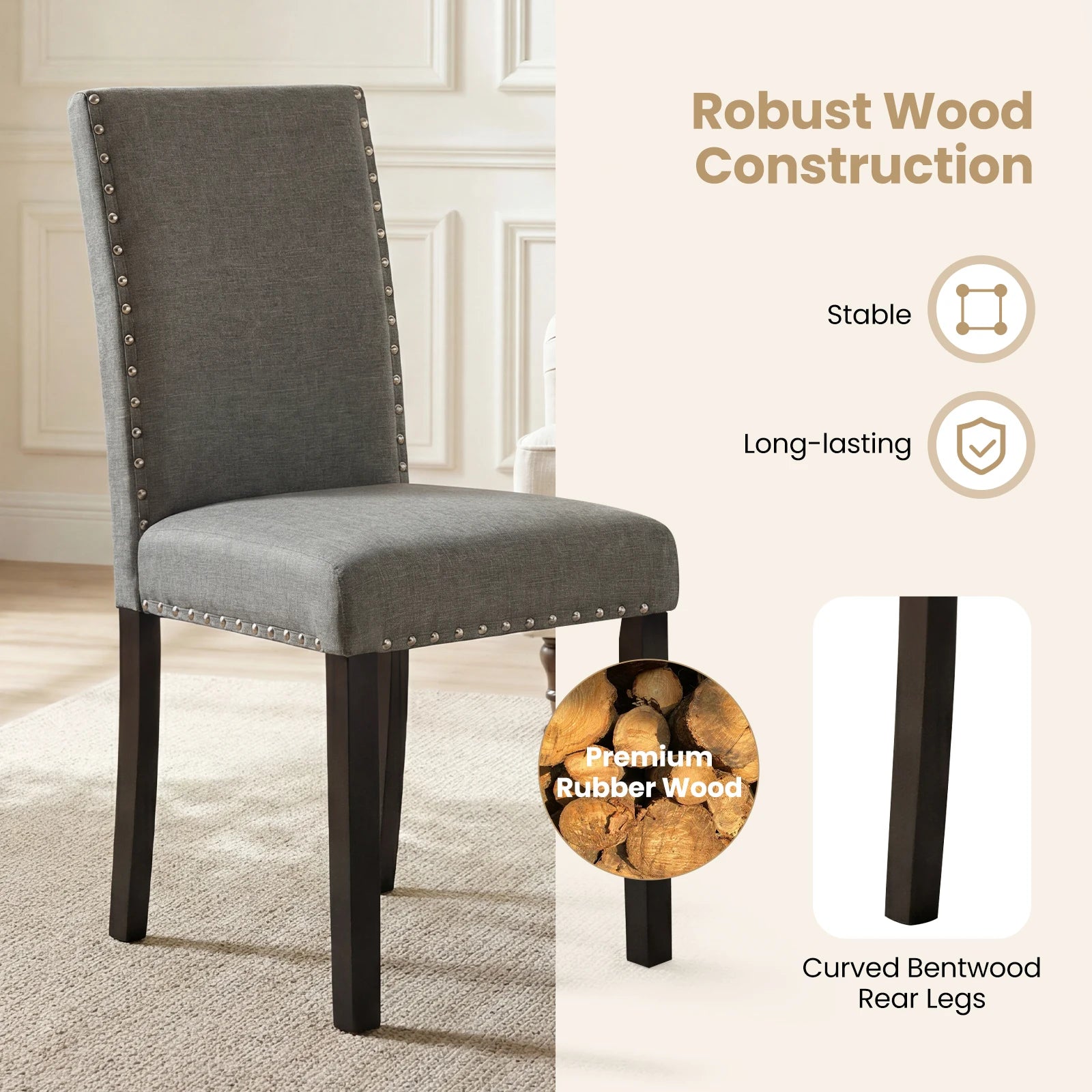 Wooden Dining Chairs Set of 4