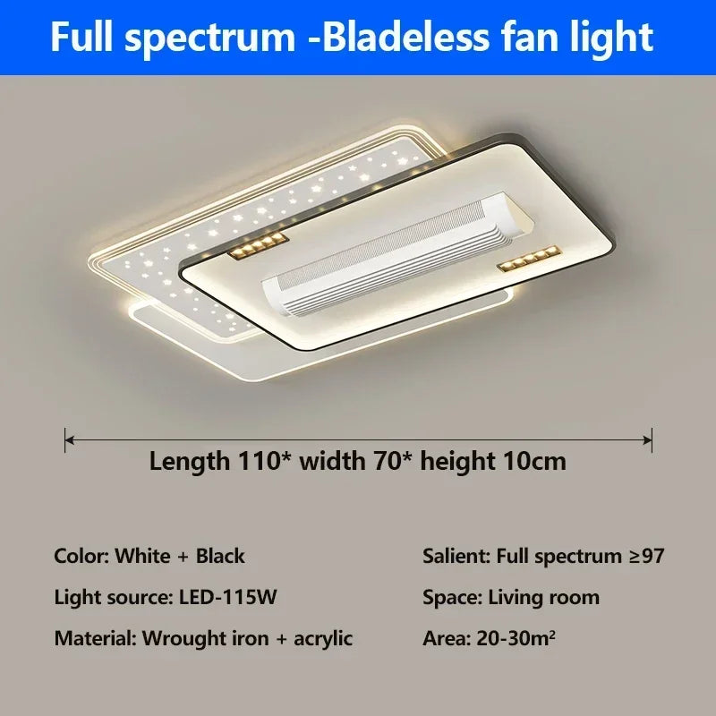 Modern Bladeless Ceiling Fan with Light And Remote