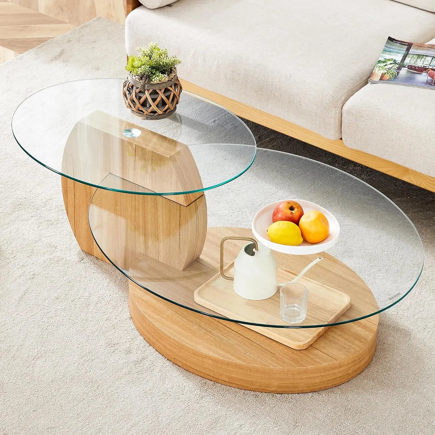 Glass 3 Tier Round Coffee Table