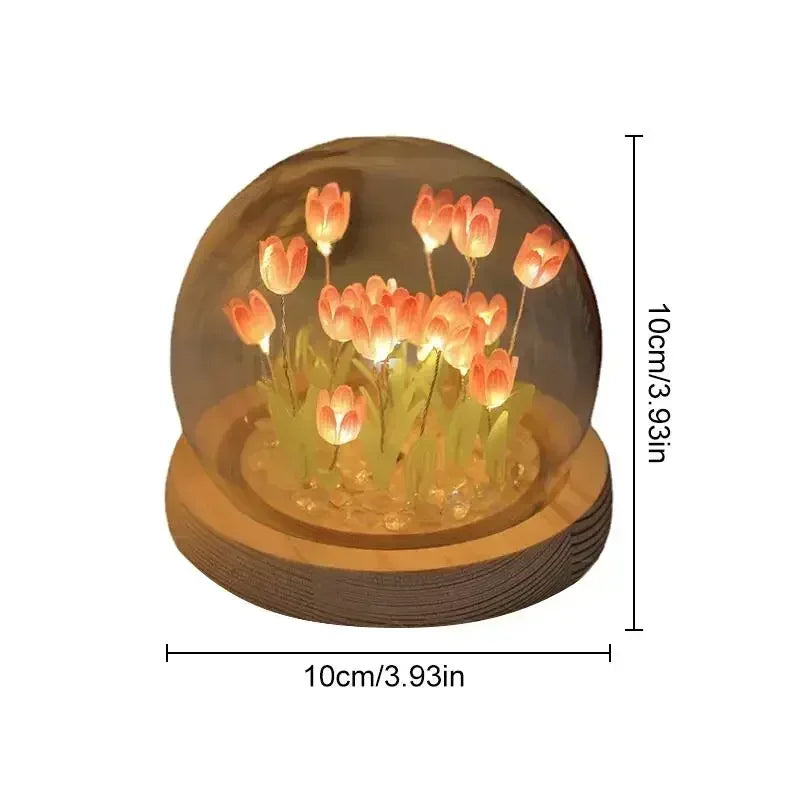 LED Ornaments Handmade Artificial Tulip Flower Night Lamp