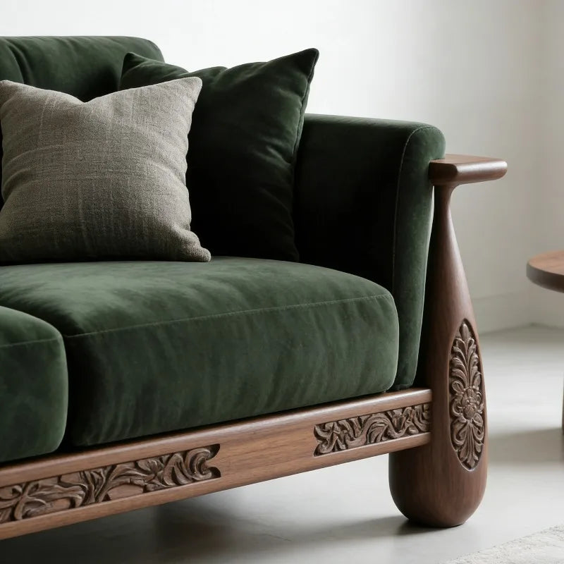 Minimalist New Chinese Style Solid Wood Living Room Sofas
