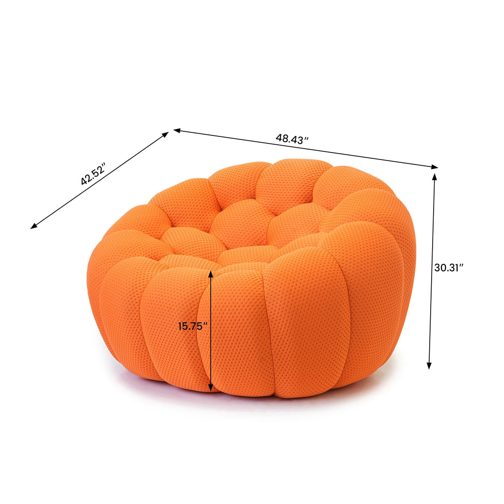 Oversized Boneless Bubble Couch, Football-Shaped Design