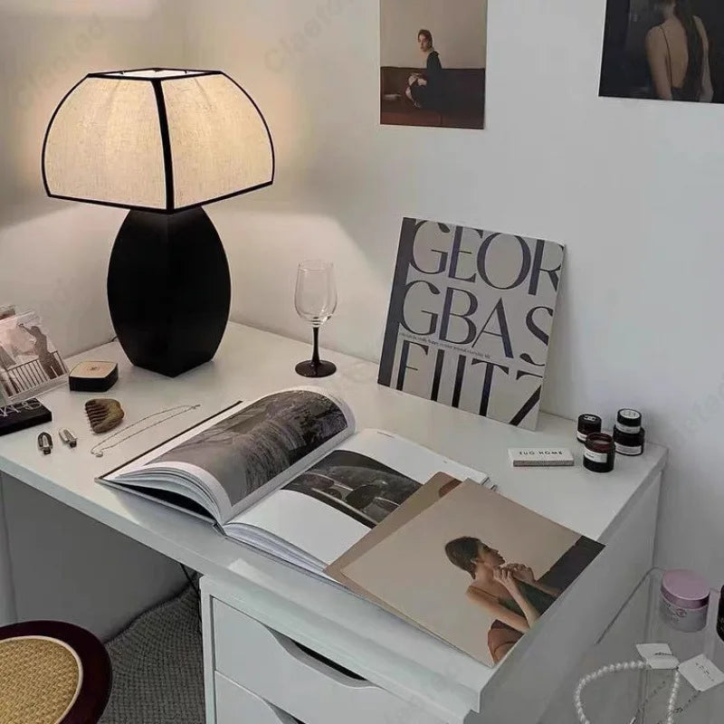 Modern Simple LED Fabric Lampshade Table Lamp